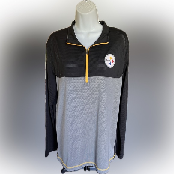 Pittsburgh Steelers NFL Team Apparel TX3 Cool Quarter Zip Long Sleeve Tee - Picture 2 of 8